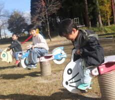 作品No:124　誰が1番たくさん漕げるかな！<br><br>競争しながらも両脇の弟達を気にかけて『がんばれー』と応援するお兄ちゃんです。<br><br>