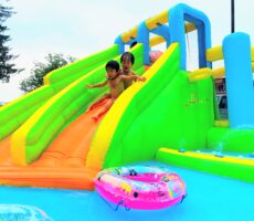 作品No:234 ウォータースライダー<br><br>昨年は怖くて滑れなかった滑り台。<br />
今年は兄弟で何回も滑っていました。これも成長!<br><br>