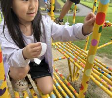 作品No:245　貼っていいの！？<br><br>公共のものにシールを貼ることは、普通は許されないのに、堂々とシールを貼れるイベントに参加できてとても喜んでいました。<br />
愛用された遊具とお別れするのは寂しいですが、最後の時を過ごすことができて良かったです。<br><br>